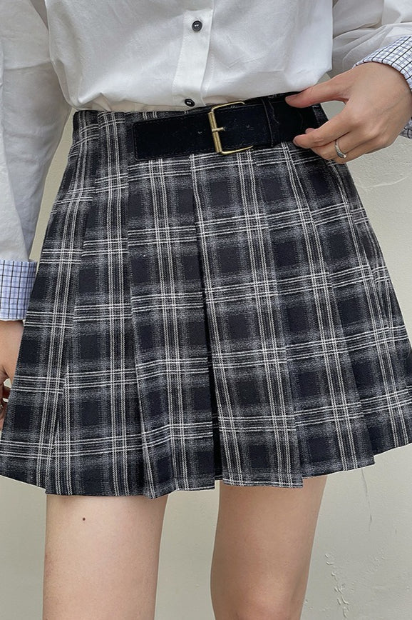Plaid Pleated Skirt