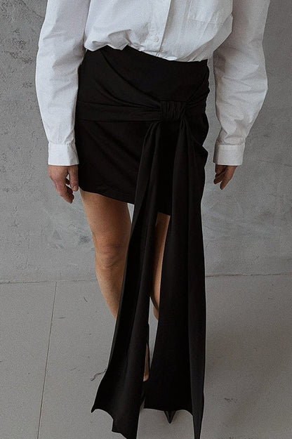 Satin Loose Mini Work Skirt