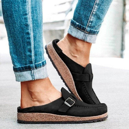 British Style Belt Buckle Flat Shoes for