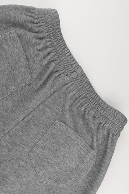 Tie Patchwork Relaxed Straight Pants