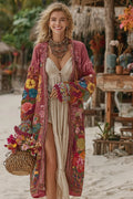 Women's Colorful Rainbow Patchwork Pattern Print Cardigan