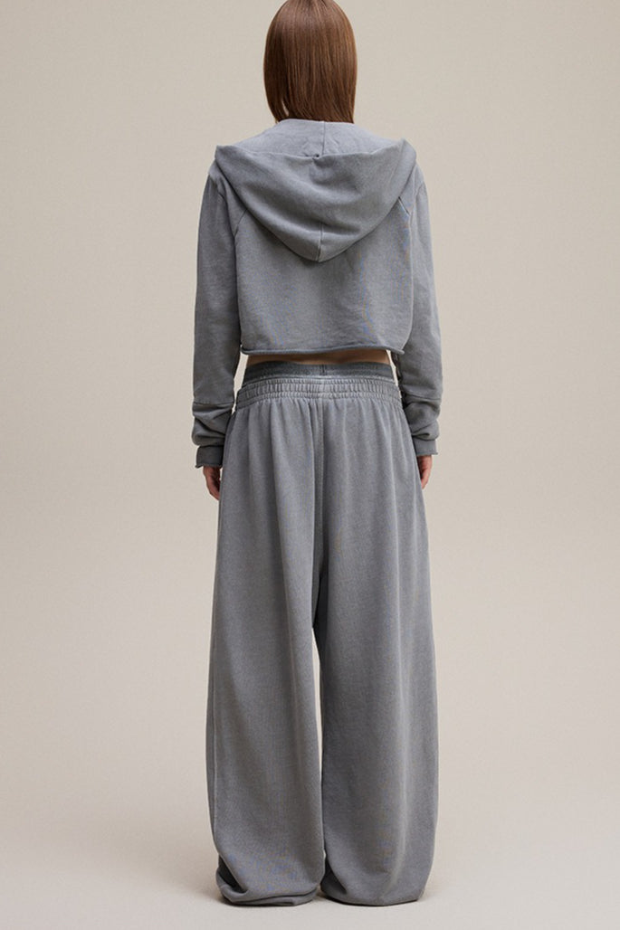 Double Waist Denim Knit Pants
