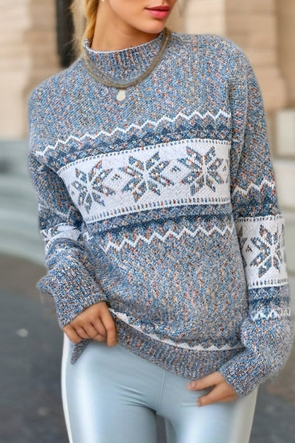 Christmas Turtleneck Snowflake Sweater
