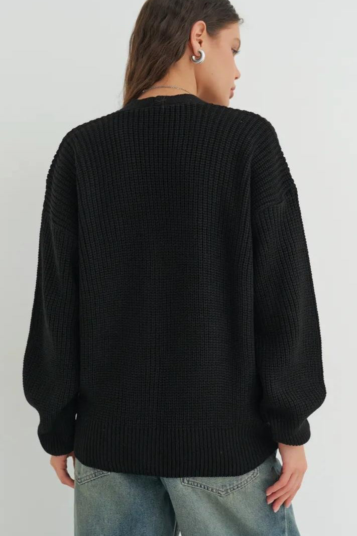 Relaxed Fit Color Cardigan