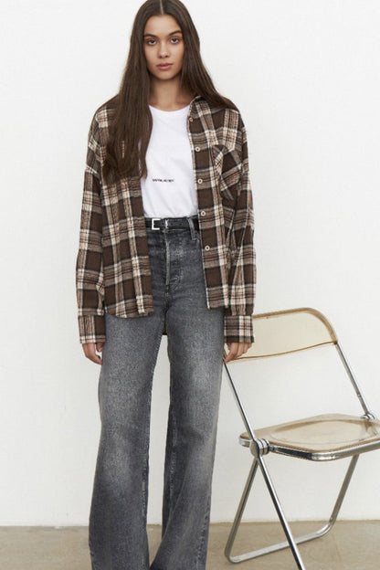 Plaid Relaxed Fit Blouse