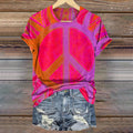 Hippie Art Print Casual Short Sleeve T-shirt