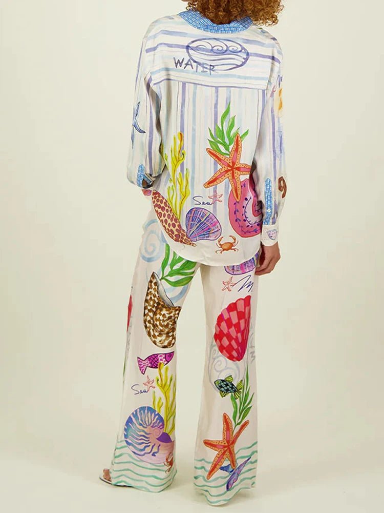 Print Shirt and Pants 2 Piece Set