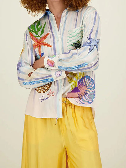 Print Shirt and Pants 2 Piece Set