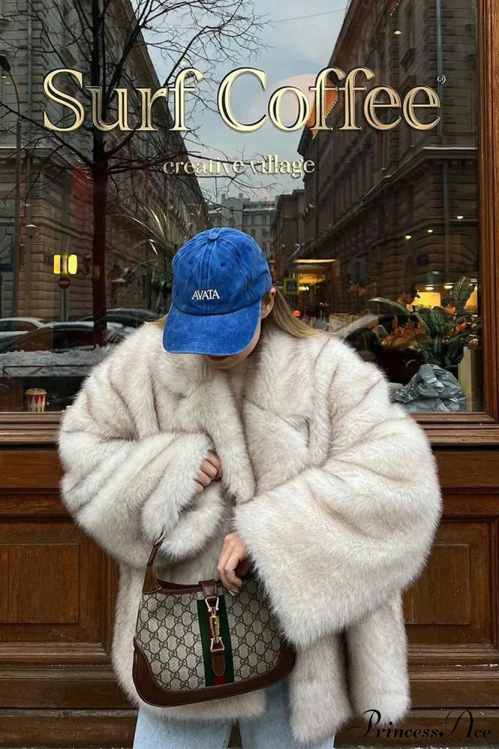 Faux Fur Lapel Warm Coat