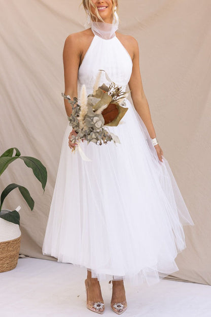 French Fairy, Ethereal Chiffon Patchwork Detail Suspender Long Dress
