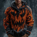 Men's Vintage Halloween Ghost Face Embroidered Hooded Sweater artswardrobe