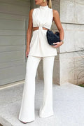 Julieta® | Casual Street Hollow Out Half Turtleneck Sleeveless Two Piece Sweater