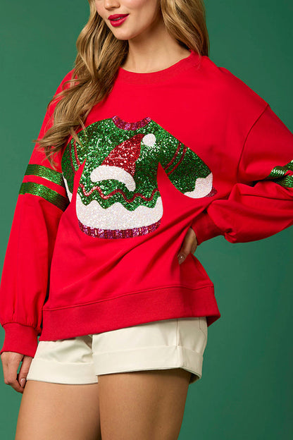 Christmas Sequined Crewneck Sweatshirt