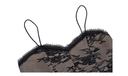 Black Lace Bodycon Midi Dress