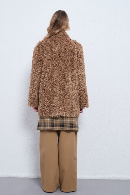Warm Button Notched Collar Coat
