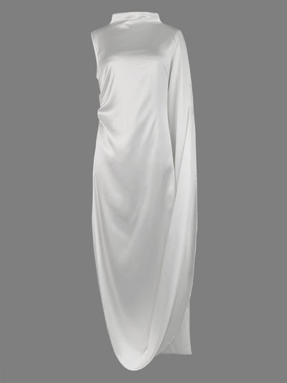 Color Split-side All-match Flying Sleeves Maxi Dresses