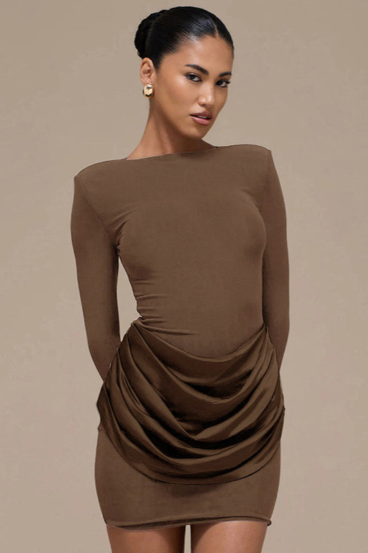 Color Ruched Bodycon Dress