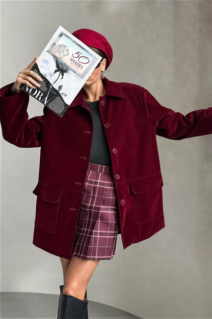 Velvet Button Coat