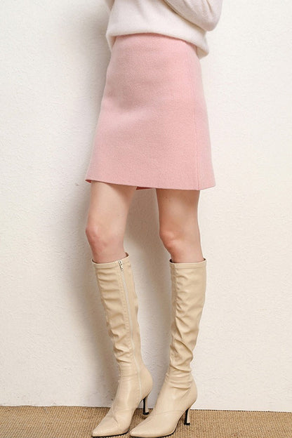 Wool A-line Mini Skirt