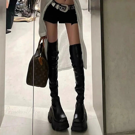 Females Punk 10 Cm Platform Chunky Gothic Boot