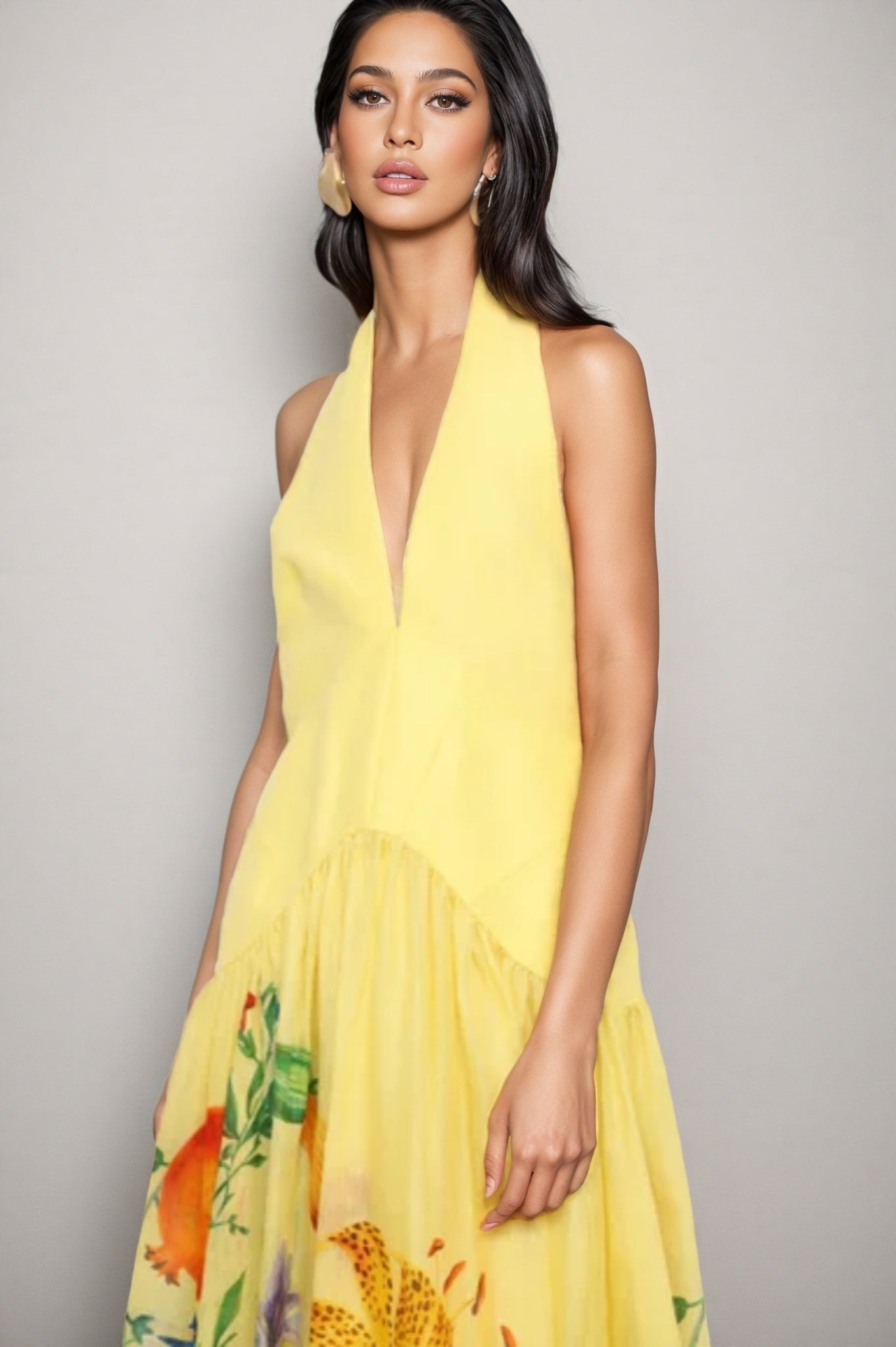 Hunte Yellow Backless Maxi Dress