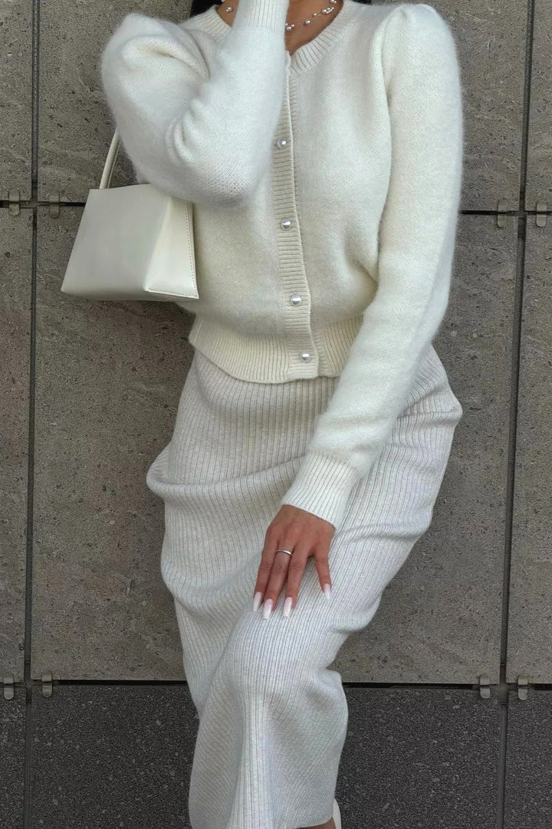 Minimalist Relaxed Long Sleeve Knit Cardigan