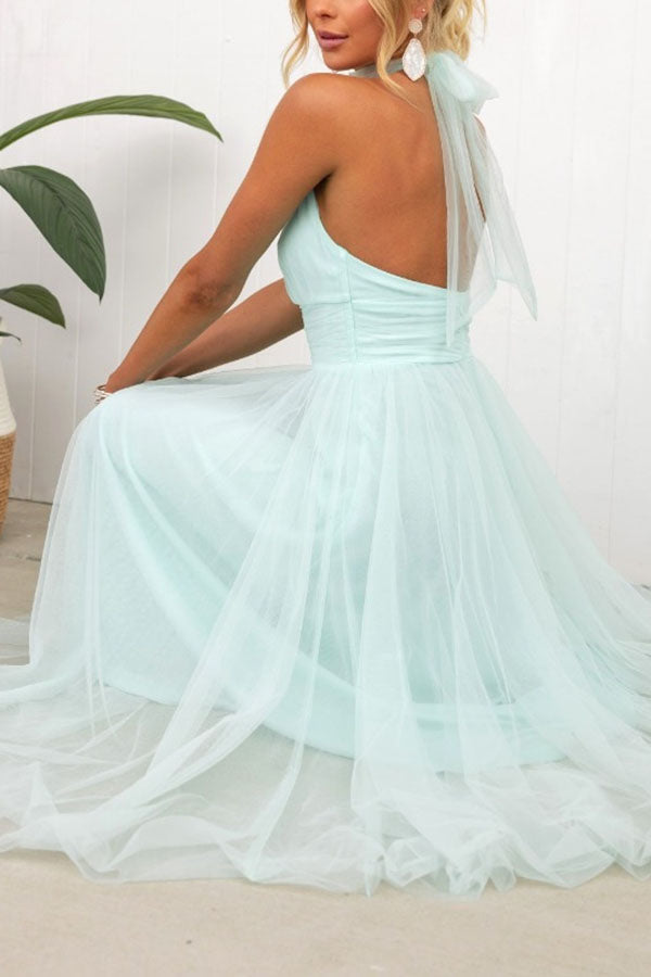 French Fairy, Ethereal Chiffon Patchwork Detail Suspender Long Dress