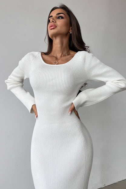 Slim Convertible Backless Sweater Dress