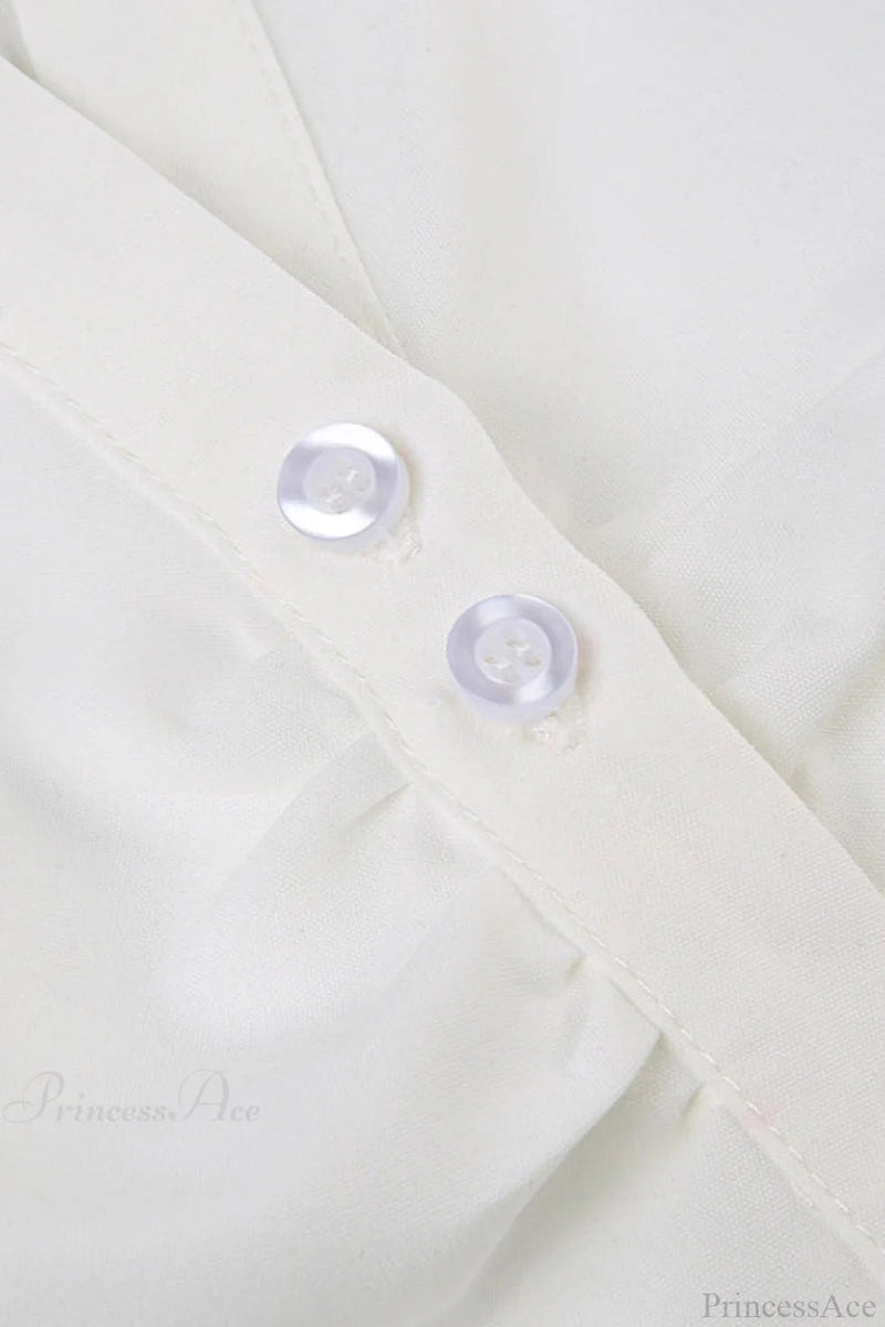 Fitted Button-down Ruched Blouse