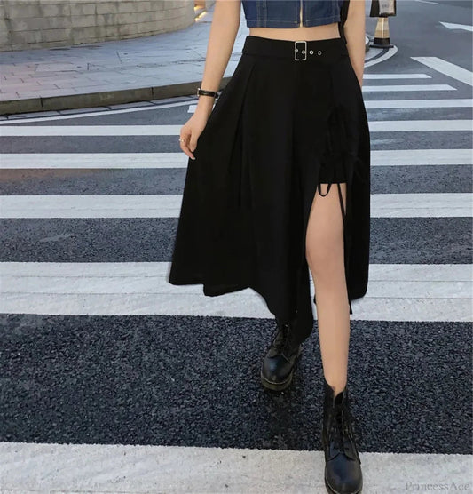 Gathered Patchwork Pleated Skirt