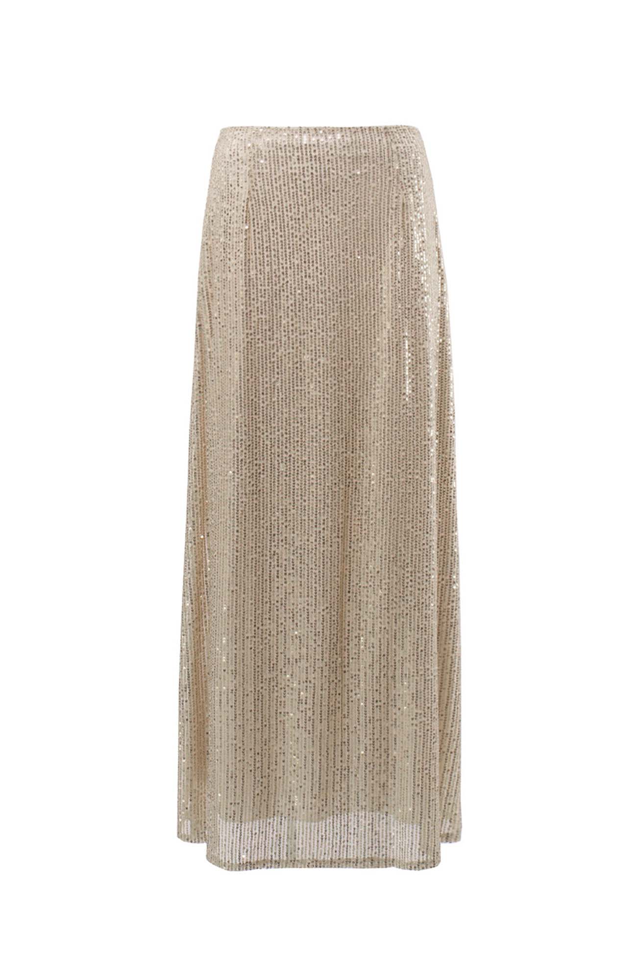 Color Sequin Maxi Skirt