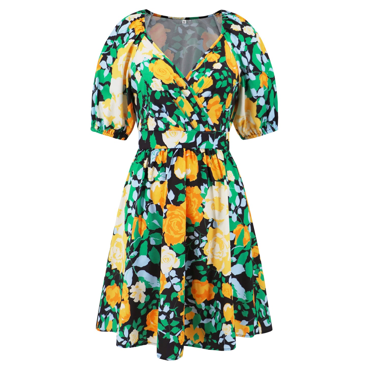 Ellerie Wrap Mini Dress - Green