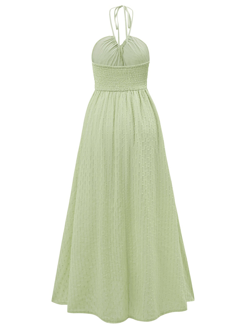 Reservation for Two Halter Maxi Dress - Green