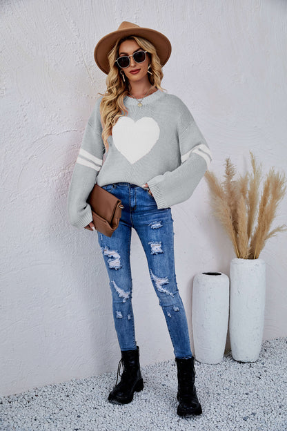 Sweetie With Heart Pullover Knit Sweater