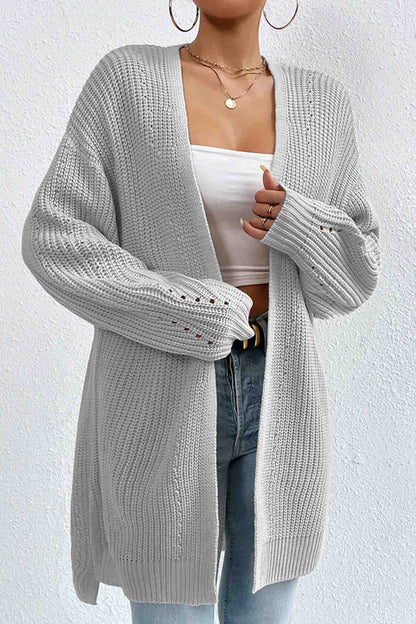 Open Front Mid-length Cardigan