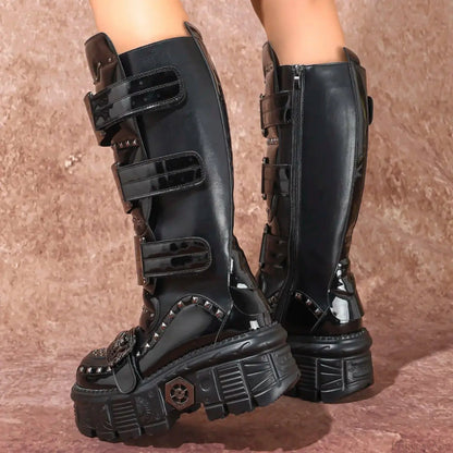 High-quality Metal Gloomy Punk Gothic Chelsea Boot