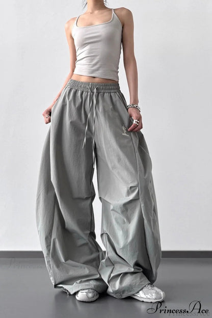 High-waisted Loose Wide-leg Cargo Pants