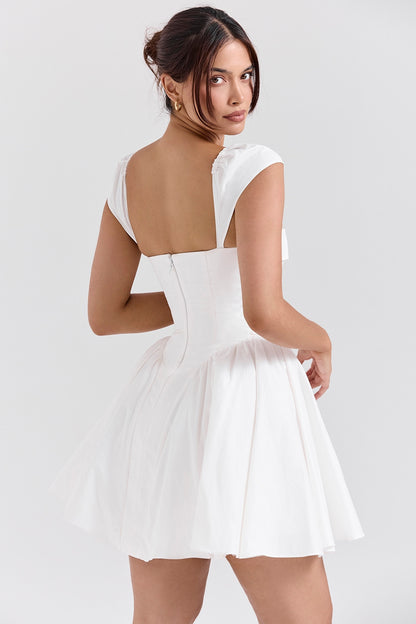 Evelyn Sweetheart Pleated Mini Dress