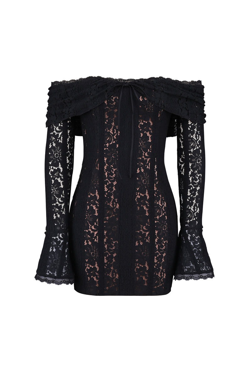 Emma Off Shoulder Lace Mini Dress