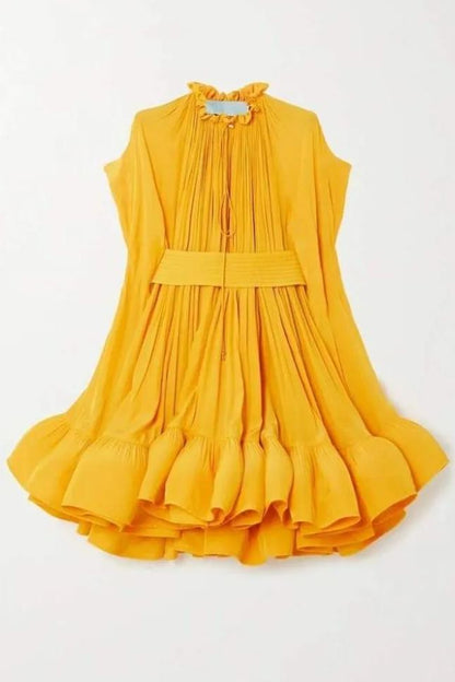 Basia Cape-effect Ruffle Mini Dress