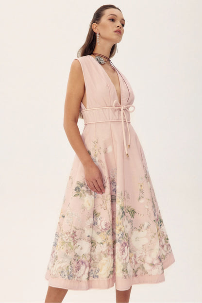 Hannah Printed Sleeveless Midi Dress