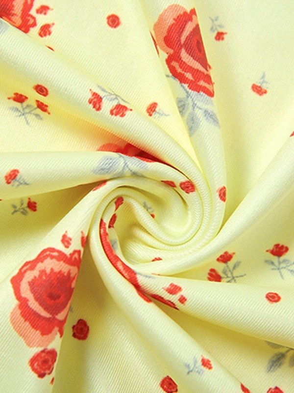 Yellow Sweet Summer Print Maxi Dress