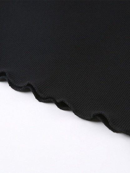 Black Knit Mini Dress With Long Sleeves