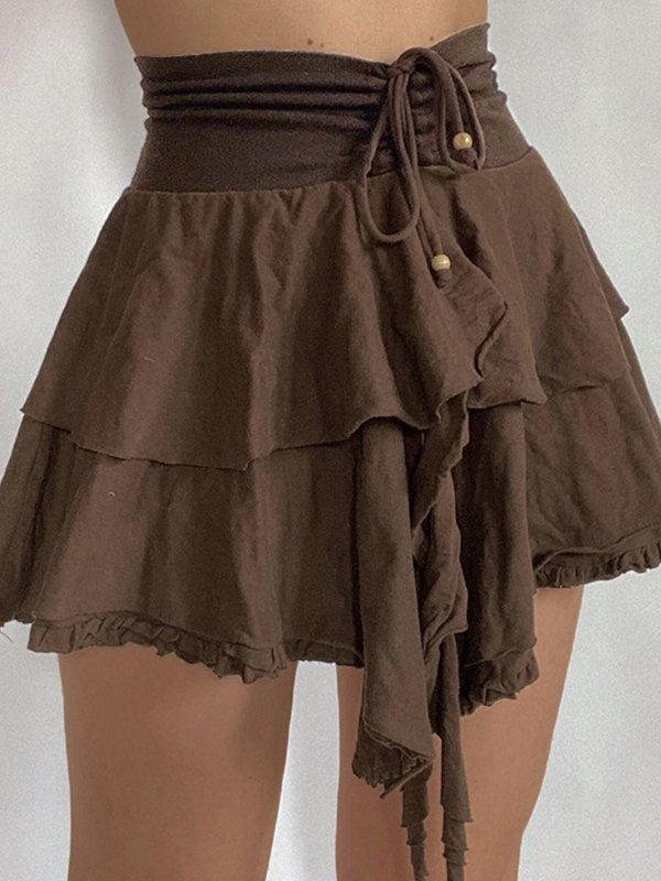 Lace Double Layer Mini Skirts