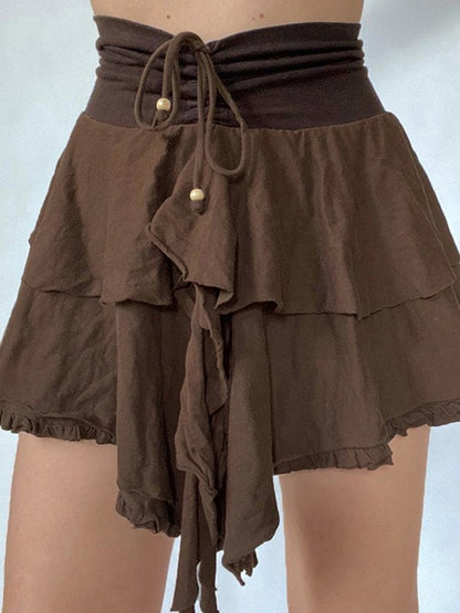 Lace Double Layer Mini Skirts