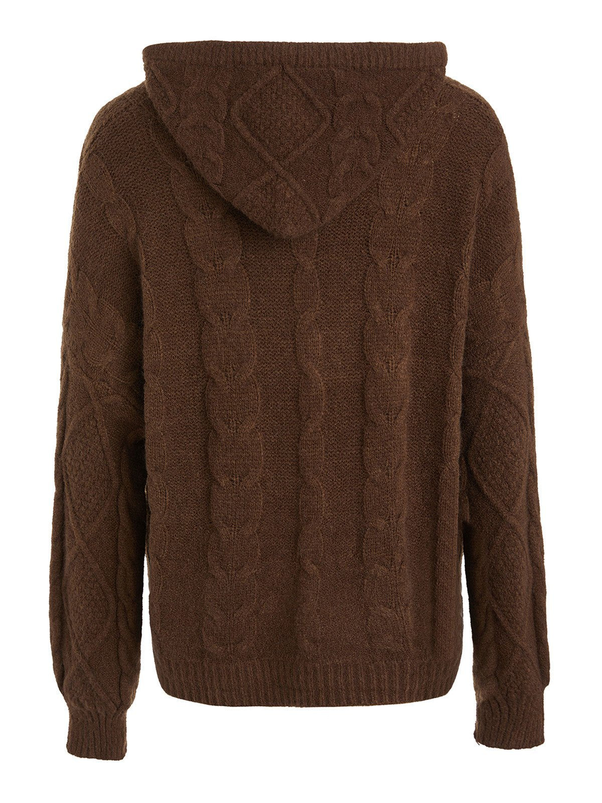 Oversize Brown Cardigan With Hood