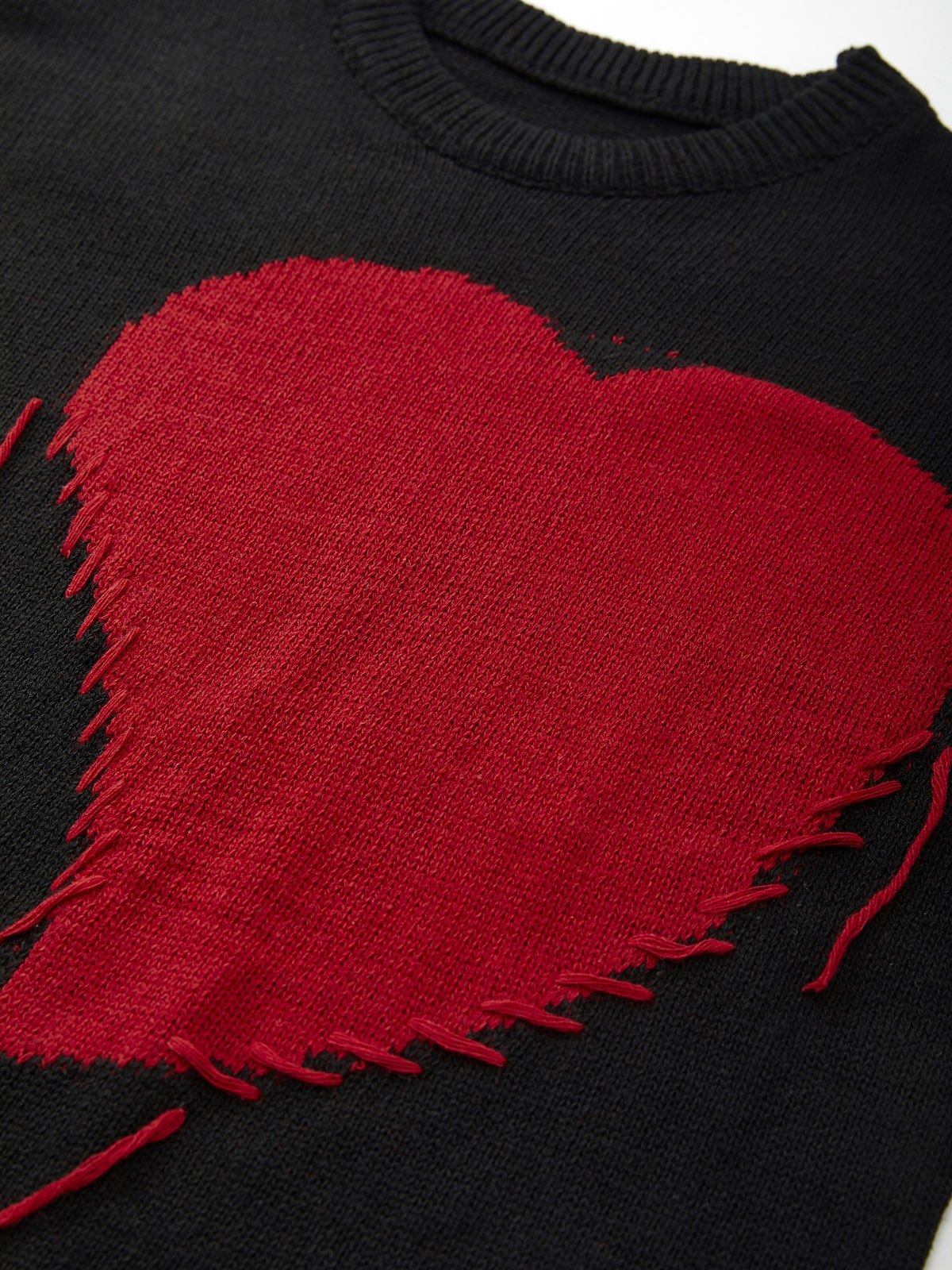 Colorblock Oversized Heart Knit Sweater