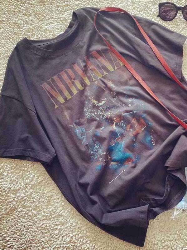 Retro Black Rock Man Graphic Oversized T-shirt