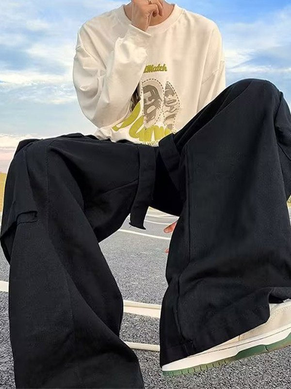 Baggy Cargo Pants With Strap Detail and Pocket