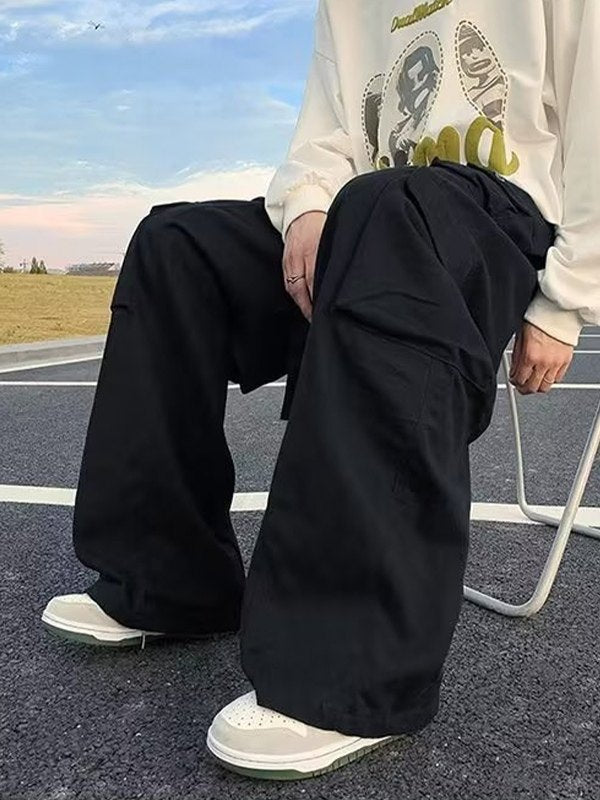 Baggy Cargo Pants With Strap Detail and Pocket
